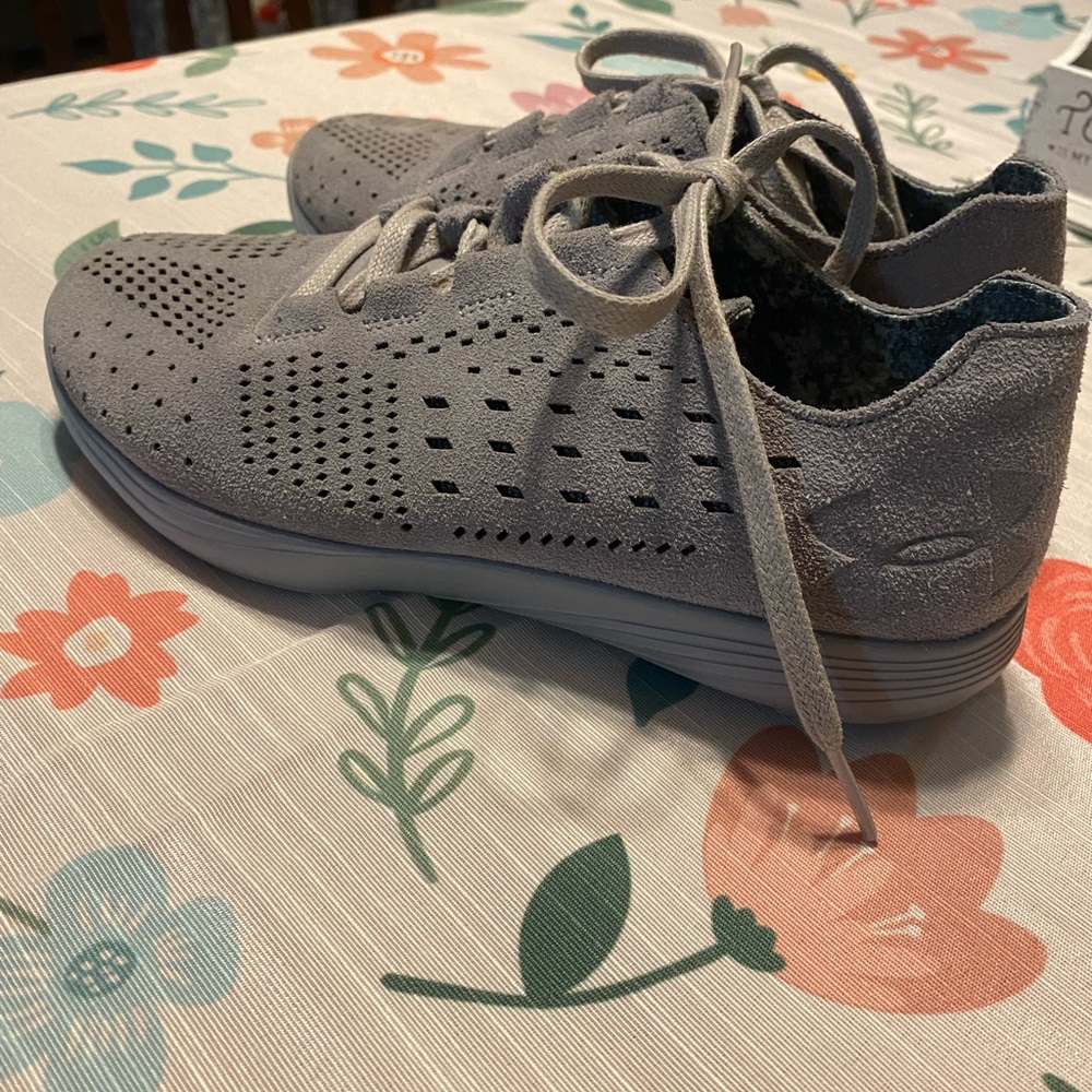 Under Armour grey suede sneakers